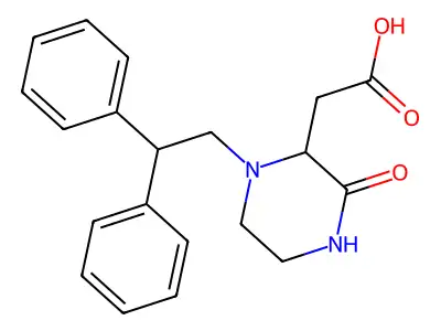 2-[1-(2,2-Diphenylethyl)-3-oxopiperazin-2-yl]acetic acid structure