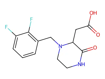 [1-(2,3-Difluorobenzyl)-3-oxo-2-piperazinyl]acetic acid structure