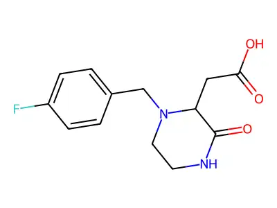 [1-(4-Fluorobenzyl)-3-oxo-2-piperazinyl]acetic acid structure