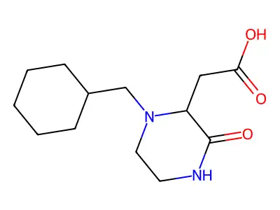 [1-(Cyclohexylmethyl)-3-oxo-2-piperazinyl]acetic acid structure