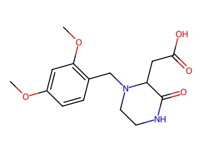 [1-(2,4-Dimethoxybenzyl)-3-oxo-2-piperazinyl]acetic acid structure