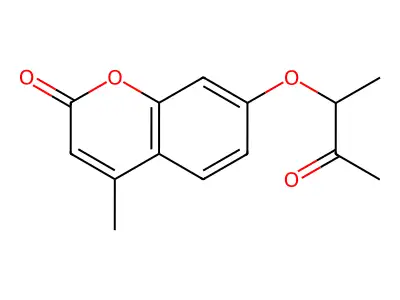 4-methyl-7-[(3-oxobutan-2-yl)oxy]-2H-chromen-2-one structure