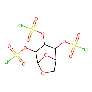 2,3,4-Tris(chlorosulfonyloxy)-6,8-dioxabicyclo[3.2.1]octane structure