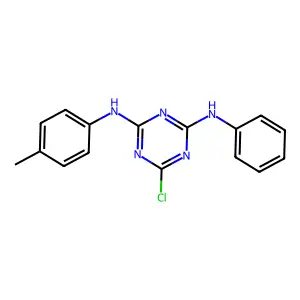 6-Chloro-N2-(4-methylphenyl)-N4-phenyl-1,3,5-triazine-2,4-diamine structure