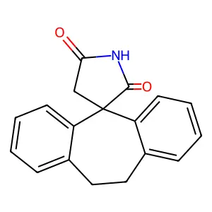Spiro(5H-dibenzo(a,d)cycloheptene-5,3'-pyrrolidine)-2',5'-dione, 10,11-dihydro- structure