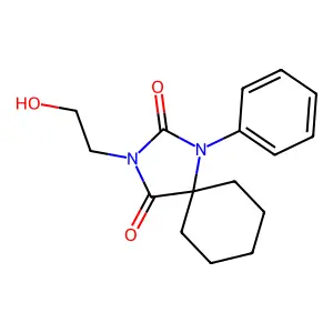 1,3-Diazaspiro(4.5)decane-2,4-dione, 3-(2-hydroxyethyl)-1-phenyl- structure