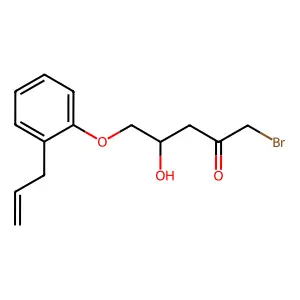 1-Bromo-4-hydroxy-5-(2-prop-2-enylphenoxy)pentan-2-one structure