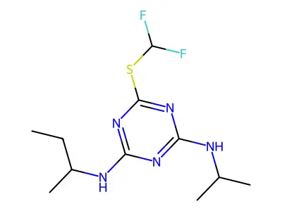 n-(butan-2-yl)-6-[(difluoromethyl)sulfanyl]-n'-(propan-2-yl)-1,3,5-triazine-2,4-diamine structure