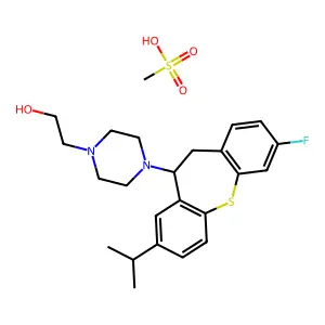 4-(3-Fluoro-10,11-dihydro-8-(1-methylethyl)dibenzo(b,f)thiepin-10-yl)-1-piperazineethanol monomethanesulfonate (salt) structure