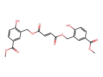 Bis[(2-hydroxy-5-methoxycarbonylphenyl)methyl] but-2-enedioate structure
