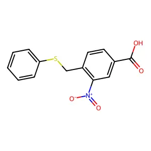 3-Nitro-4-((phenylthio)methyl)benzoic acid structure