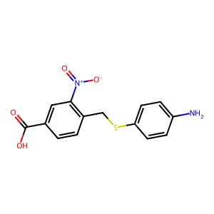 4-(((4-Aminophenyl)thio)methyl)-3-nitrobenzoic acid structure