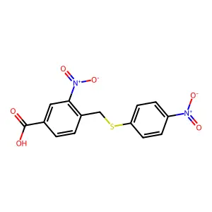3-Nitro-4-[(4-nitrophenyl)sulfanylmethyl]benzoic acid structure