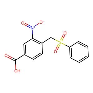Benzoic acid, 3-nitro-4-((phenylsulfonyl)methyl)- structure