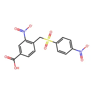 3-Nitro-4-[(4-nitrophenyl)sulfonylmethyl]benzoic acid structure