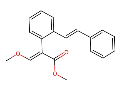 Methyl 2-[2-(2-phenylethenyl)phenyl]-3-methoxyacrylate structure