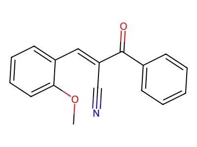 o-Methoxy-alpha-benzoylcinnamonitrile structure