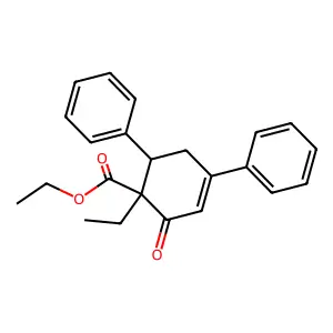 3-Cyclohexene-1-carboxylicacid, 1-ethyl-2-oxo-4,6-diphenyl-, ethyl ester structure