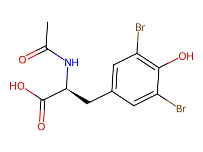 Acetyl-3,5-dibrom-L-tyrosin structure