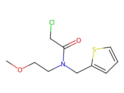 2-chloro-N-(2-methoxyethyl)-N-(thiophen-2-ylmethyl)acetamide structure