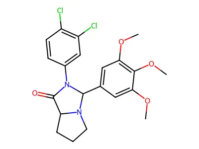 2-(3,4-dichlorophenyl)-3-(3,4,5-trimethoxyphenyl)hexahydro-1H-pyrrolo[1,2-c]imidazol-1-one structure