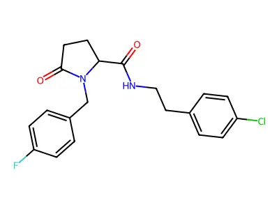 N-[2-(4-chlorophenyl)ethyl]-1-[(4-fluorophenyl)methyl]-5-oxopyrrolidine-2-carboxamide structure