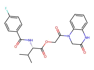 N-(4-Fluorobenzoyl)-L-valine 2-(3,4-dihydro-3-oxo-1(2H)-quinoxalinyl)-2-oxoethyl ester structure