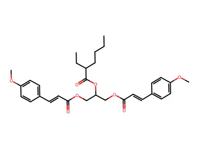 2,3-Bis{[3-(4-methoxyphenyl)prop-2-enoyl]oxy}propyl 2-ethylhexanoate structure