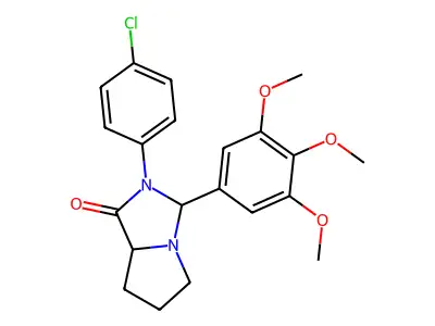 2-(4-chlorophenyl)-3-(3,4,5-trimethoxyphenyl)hexahydro-1H-pyrrolo[1,2-c]imidazol-1-one structure
