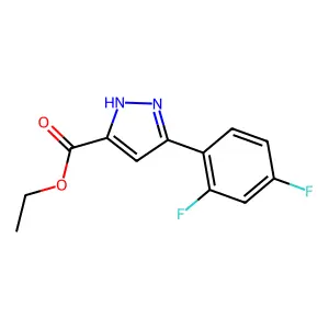 ethyl 3-(2,4-difluoro-phenyl)-1H-pyrazole-5-carboxylate structure