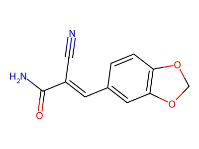 3-(1,3-苯并二噁茂-5-基)-2-氰基丙烯酰胺 structure
