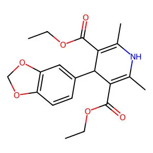 3,5-Pyridinedicarboxylic acid, 4-(1,3-benzodioxol-5-yl)-1,4-dihydro-2,6-dimethyl-, diethyl ester structure