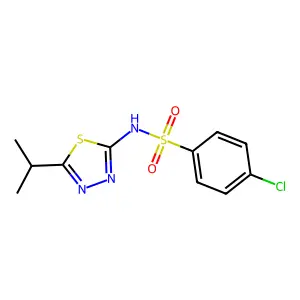 4-chloro-N-(5-propan-2-yl-1,3,4-thiadiazol-2-yl)benzenesulfonamide structure