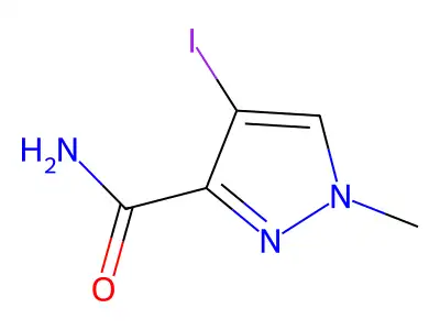 4-Iodo-1-methyl-1H-pyrazole-3-carboxamide structure