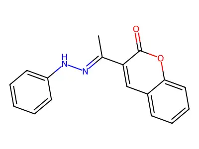 2H-1-Benzopyran-2-one, 3-[1-(phenylhydrazono)ethyl]- structure