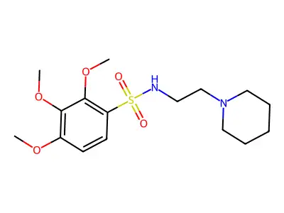 Benzenesulfonamide, N-(2-piperidinoethyl)-2,3,4-trimethoxy- structure