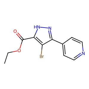Ethyl 5-[4-pyridyl]-4-bromopyrazole-3-carboxylate structure