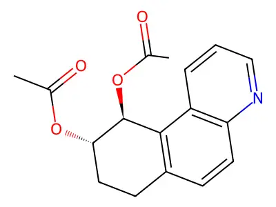 (9s,10s)-7,8,9,10-Tetrahydrobenzo[f]quinoline-9,10-diyl diacetate structure
