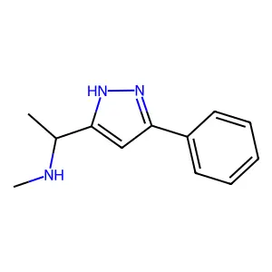 Pyrazole, 3-(1-methylaminoethyl)-5-phenyl- structure