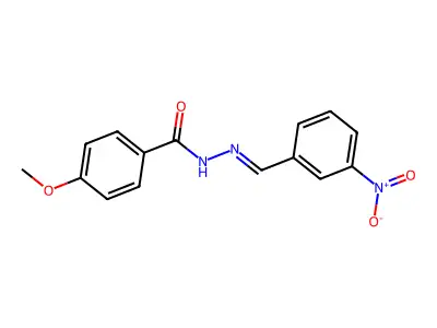 4-methoxy-N-[(3-nitrophenyl)methylideneamino]benzamide structure