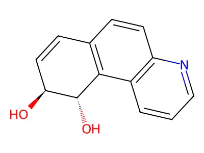 9,10-Dihydro-benzo(f)quinoline-9,10-diol, trans- structure