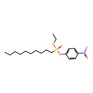Ethyl 4-nitrophenyl decylphosphonate structure