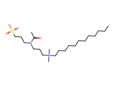 3-[Acetyl-[3-[dodecyl(dimethyl)azaniumyl]propyl]amino]propane-1-sulfonate structure