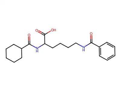 N~6~-benzoyl-N~2~-(cyclohexylcarbonyl)lysine structure