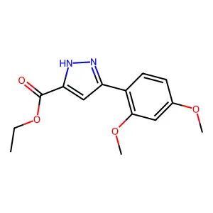 Ethyl 5-(2,4-dimethoxyphenyl)-1H-pyrazole-3-carboxylate structure