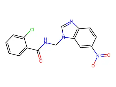 Benzamide, 2-chloro-N-((6-nitro-1H-benzimidazol-1-yl)methyl)- structure