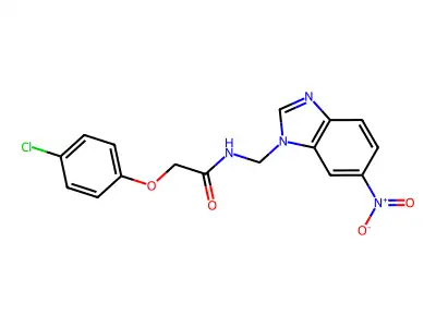 Acetamide, 2-(4-chlorophenoxy)-N-((6-nitro-1H-benzimidazol-1-yl)methyl)- structure