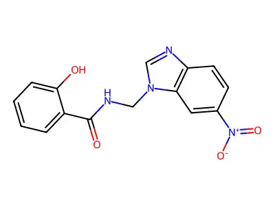 Benzamide, 2-hydroxy-N-((6-nitro-1H-benzimidazol-1-yl)methyl)- structure