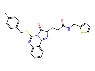 3-(5-{[(4-methylphenyl)methyl]sulfanyl}-3-oxo-2H,3H-imidazo[1,2-c]quinazolin-2-yl)-N-[(thiophen-2-yl)methyl]propanamide structure