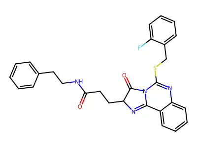 3-(5-{[(2-fluorophenyl)methyl]sulfanyl}-3-oxo-2H,3H-imidazo[1,2-c]quinazolin-2-yl)-N-(2-phenylethyl)propanamide structure